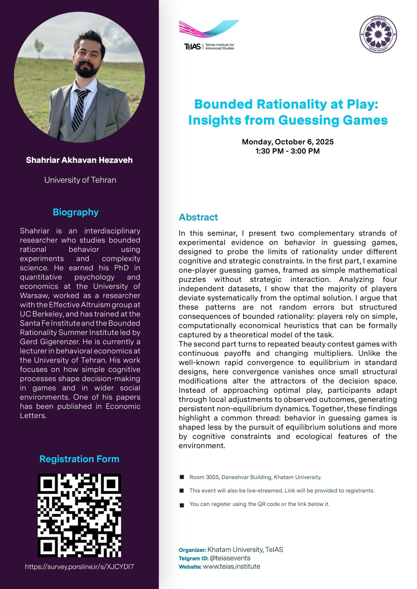 TeIAS Seminar - Shahriar Akhavan Hezaveh